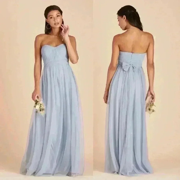 NEW! Birdy Grey CHRISTINA CONVERTIBLE DRESS in Dusty Blue Tulle Size Small - Picture 2 of 9